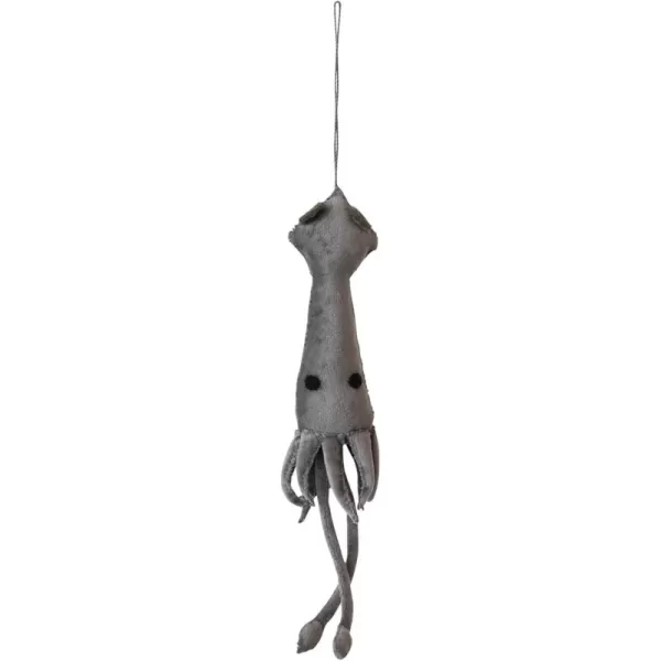 imageCreative CoOp Handmade Cotton Velvet Squid Ornament Grey
