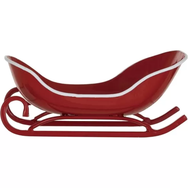 imageCreative CoOp Holiday Metal Sleigh Soap Dish Red and White