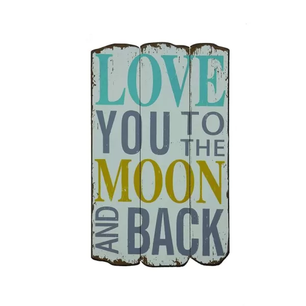 imageCreative CoOp Love You to The Moon and Back Distressed Wood Wall Plaque