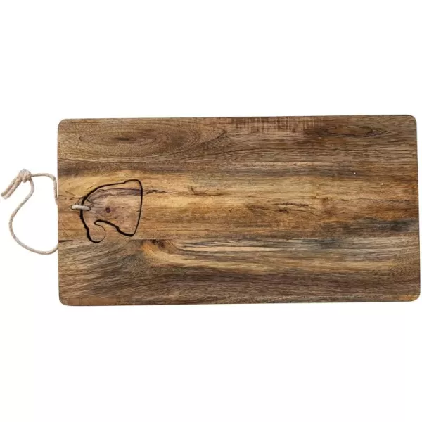 imageCreative CoOp Mango Wood Cheese and Cutting Board with Santa Hat CutOut Natural