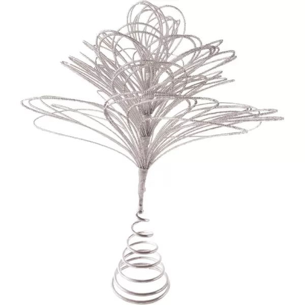imageCreative CoOp Metal and Glass Beaded Tree Topper Silver Finish