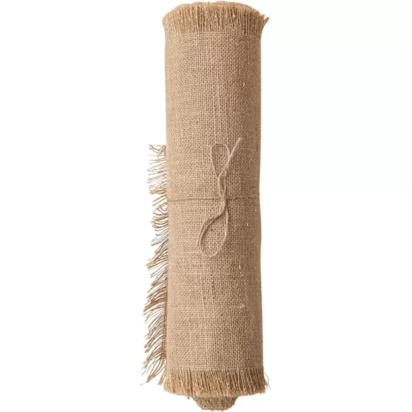 imageCreative CoOp Natural 6 Yard Woven Torn Jute Fabric Roll with Metallic Gold Thread