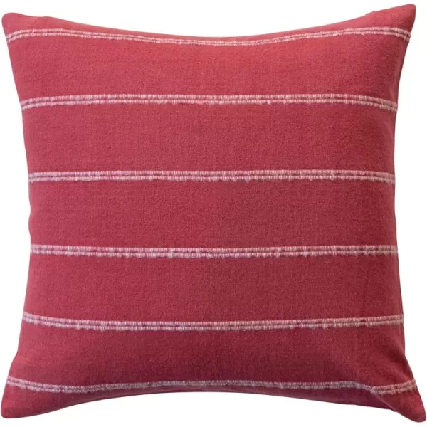 imageCreative CoOp Red and White Square Brushed Cotton Flannel Pillow with Stripes