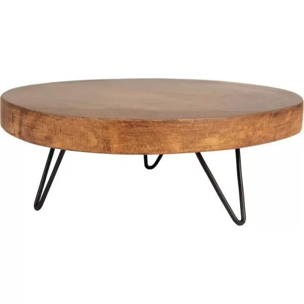 imageCreative CoOp Small Paulownia Wood Pedestal with Metal LegsDark Brown