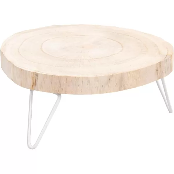 imageCreative CoOp Small Paulownia Wood Pedestal with Metal LegsNatural Finish