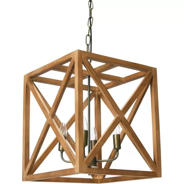 imageCreative CoOp Square Wood and Metal ChandelierBrown