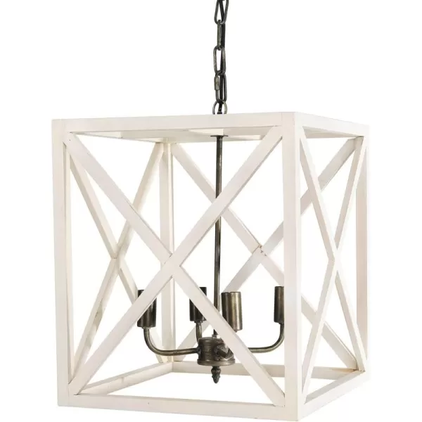 imageCreative CoOp Square Wood and Metal ChandelierWhite
