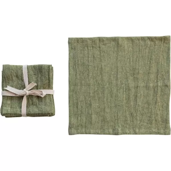 imageCreative CoOp Stonewashed Linen Cocktail Napkins Green Set of 4