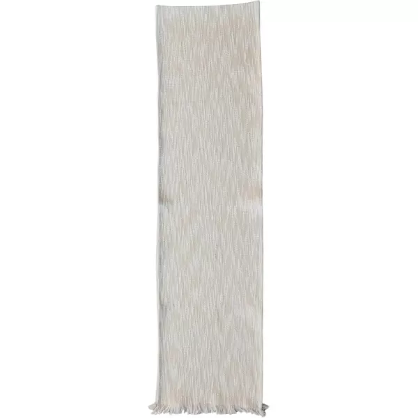 imageCreative CoOp Woven Cotton Slub Table Runner with Metallic Gold Thread and Fringe Natural