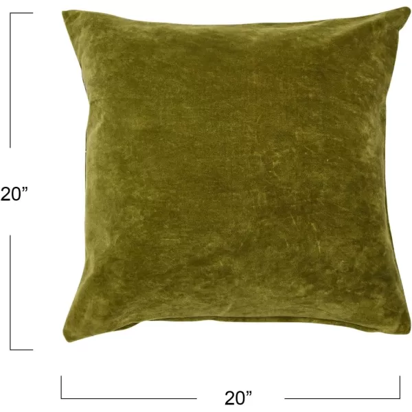 imageCreative CoOp 20quot Square Velvet Knife Edge Pillow Decorative Pillow Cover 20quot x 20quot YellowGreen