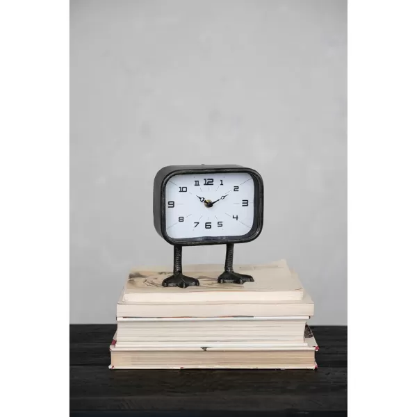 imageCreative CoOp 775 Inches Metal Standing Duck Feet Gunmetal Finish Clock Black