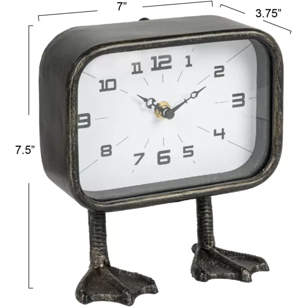 imageCreative CoOp 775 Inches Metal Standing Duck Feet Gunmetal Finish Clock Black