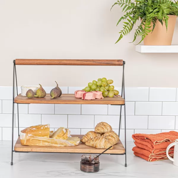 imageCreative CoOp Acacia Wood 2Tier Serving Stand
