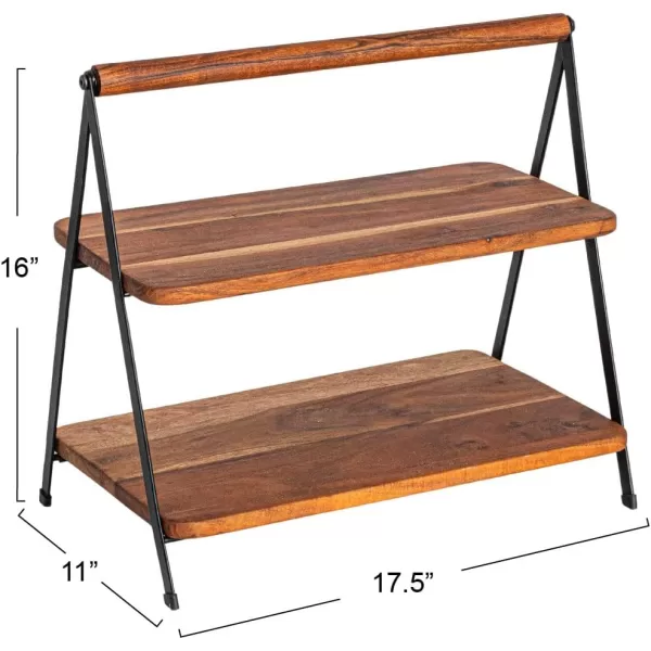 imageCreative CoOp Acacia Wood 2Tier Serving Stand