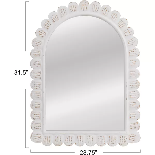 imageCreative CoOp Arched Raised Scallop Pattern Wood Wall Mirror White