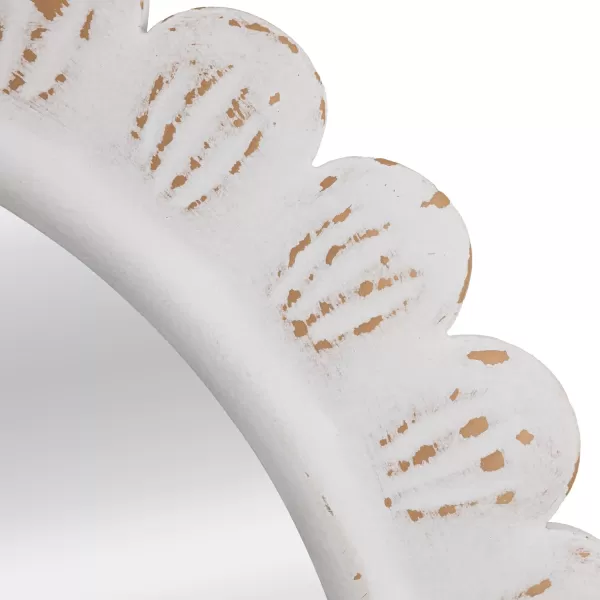 imageCreative CoOp Arched Raised Scallop Pattern Wood Wall Mirror White