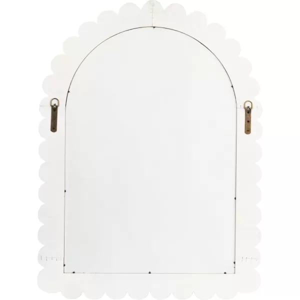 imageCreative CoOp Arched Raised Scallop Pattern Wood Wall Mirror White