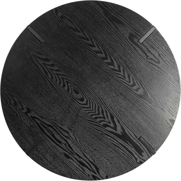 imageCreative CoOp Astoria Round Wood Side Coffee Table with Metal Hairpin Legs BlackBlack