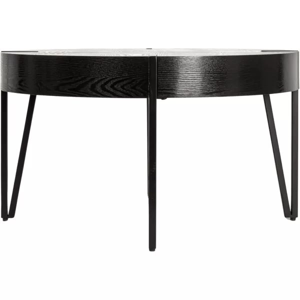 imageCreative CoOp Astoria Round Wood Side Coffee Table with Metal Hairpin Legs BlackBlack