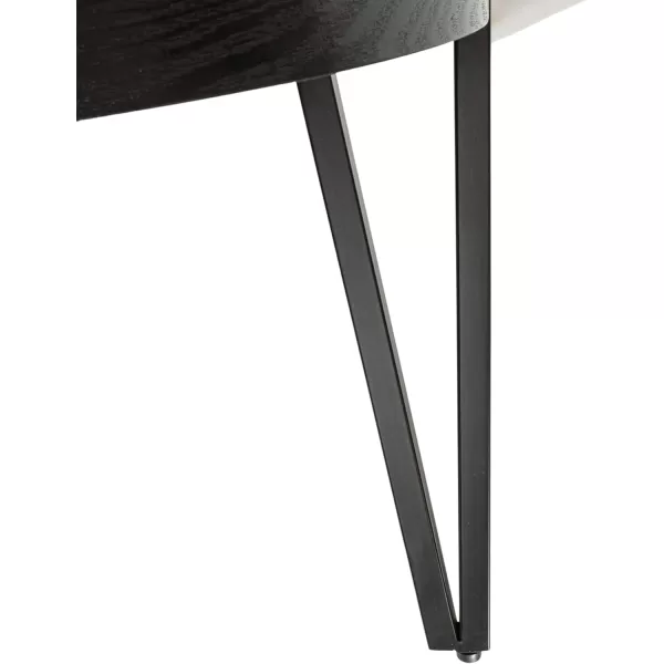 imageCreative CoOp Astoria Round Wood Side Coffee Table with Metal Hairpin Legs BlackBlack