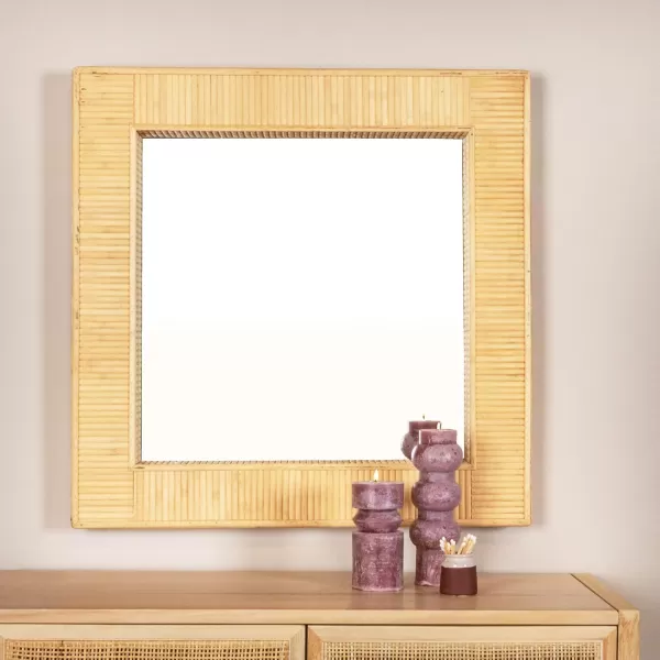 imageCreative CoOp Bamboo Rectangular Wall Mirror NaturalNatural