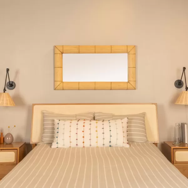 imageCreative CoOp Bamboo Rectangular Wall Mirror NaturalNatural