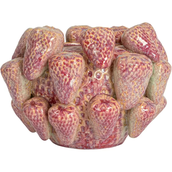 imageCreative CoOp Berry Delight 3D Strawberry Stoneware Planter Vase Berry Color