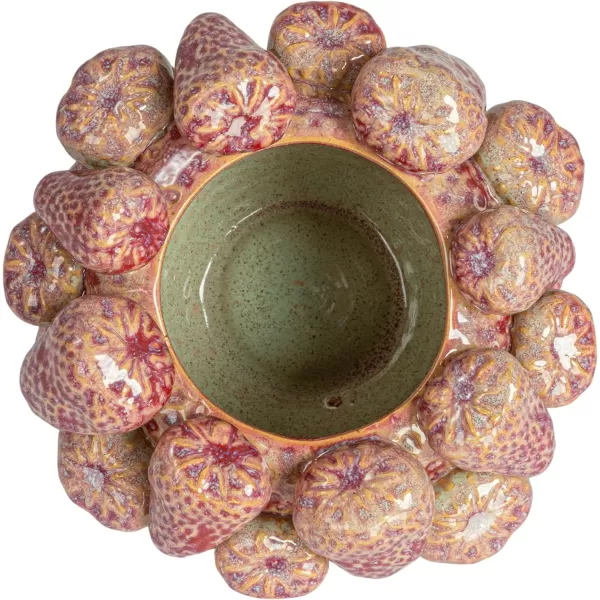 imageCreative CoOp Berry Delight 3D Strawberry Stoneware Planter Vase Berry Color