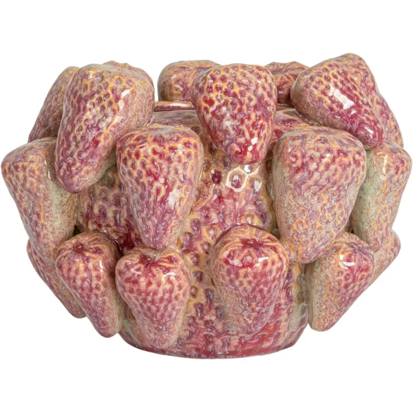 imageCreative CoOp Berry Delight 3D Strawberry Stoneware Planter Vase Berry Color