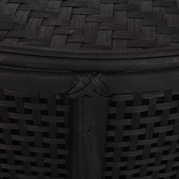 imageCreative CoOp Black Round Bamboo and Rattan Accent Storage TableBlack