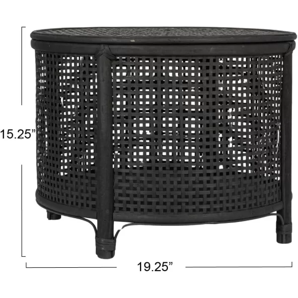 imageCreative CoOp Black Round Bamboo and Rattan Accent Storage TableBlack