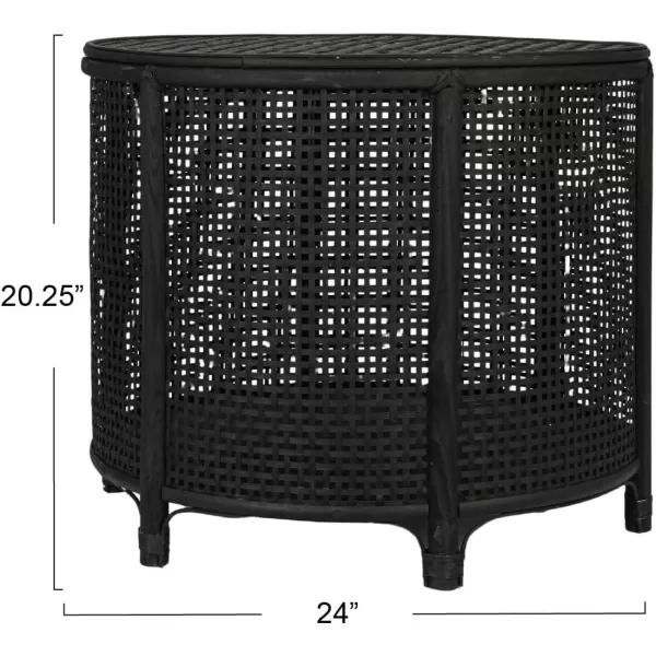 imageCreative CoOp Black Round Bamboo and Rattan Accent Storage TableBlack