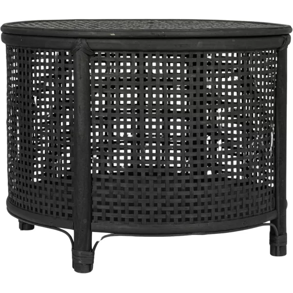 imageCreative CoOp Black Round Bamboo and Rattan Accent Storage TableBlack