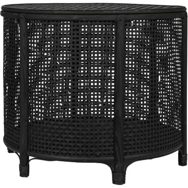 imageCreative CoOp Black Round Bamboo and Rattan Accent Storage TableBlack