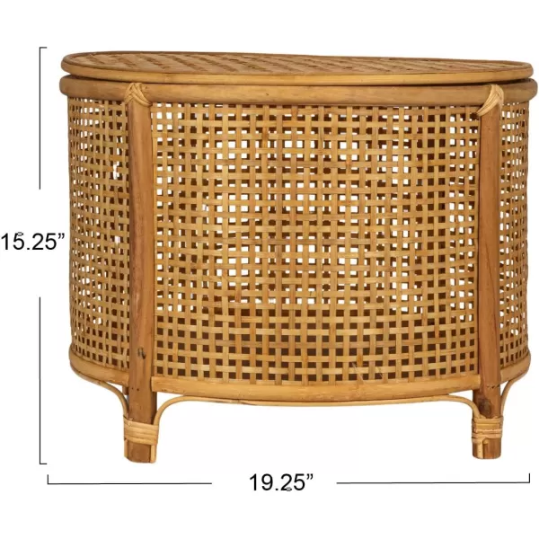 imageCreative CoOp Black Round Bamboo and Rattan Accent Storage TableNatural