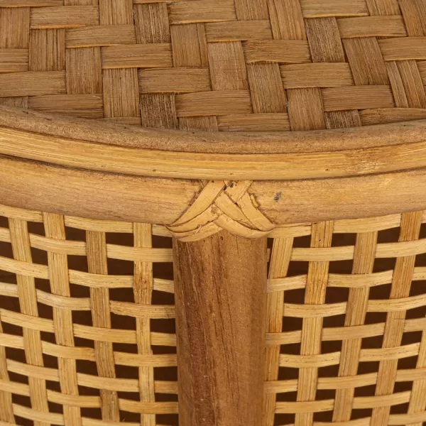imageCreative CoOp Black Round Bamboo and Rattan Accent Storage TableNatural