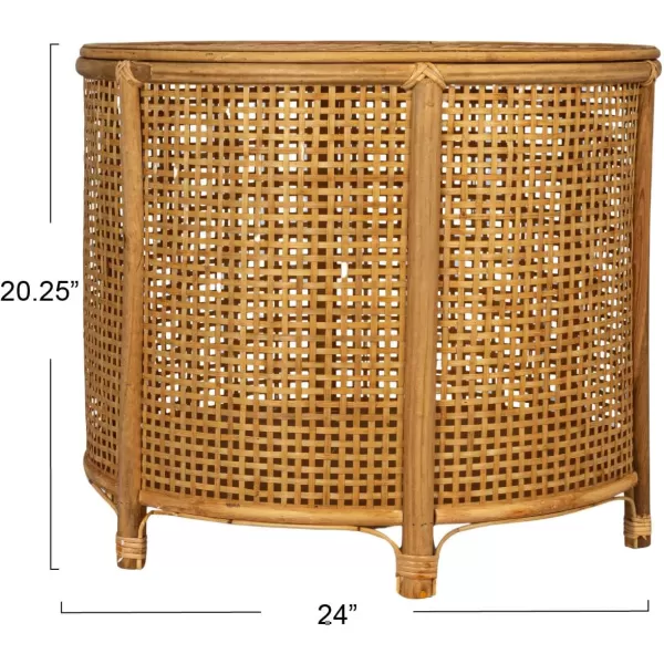 imageCreative CoOp Black Round Bamboo and Rattan Accent Storage TableNatural