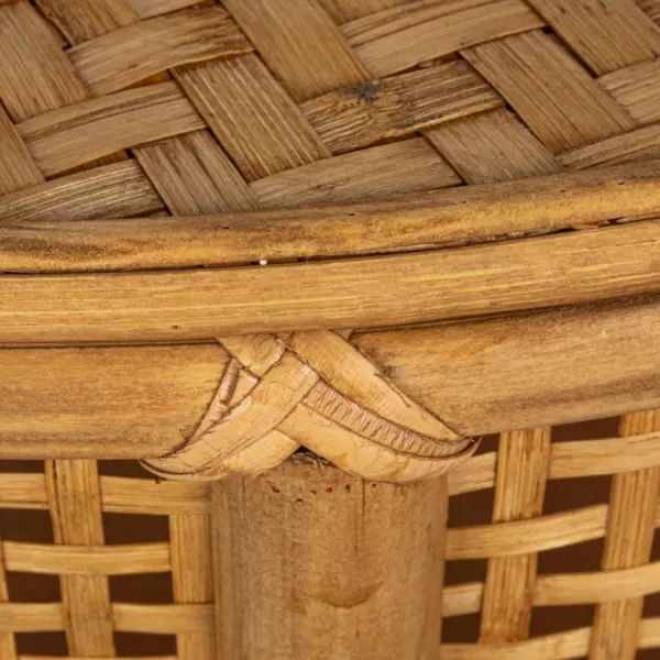 imageCreative CoOp Black Round Bamboo and Rattan Accent Storage TableNatural