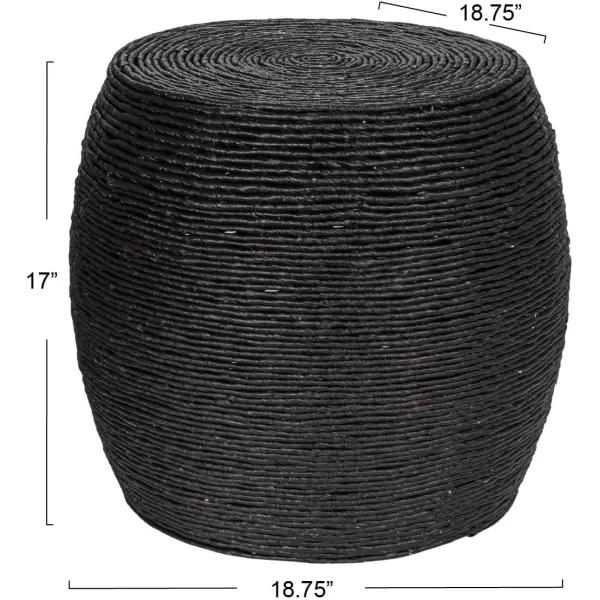 imageCreative CoOp Black Round Handwoven Corn Rope Barrel Coffee TableBlack