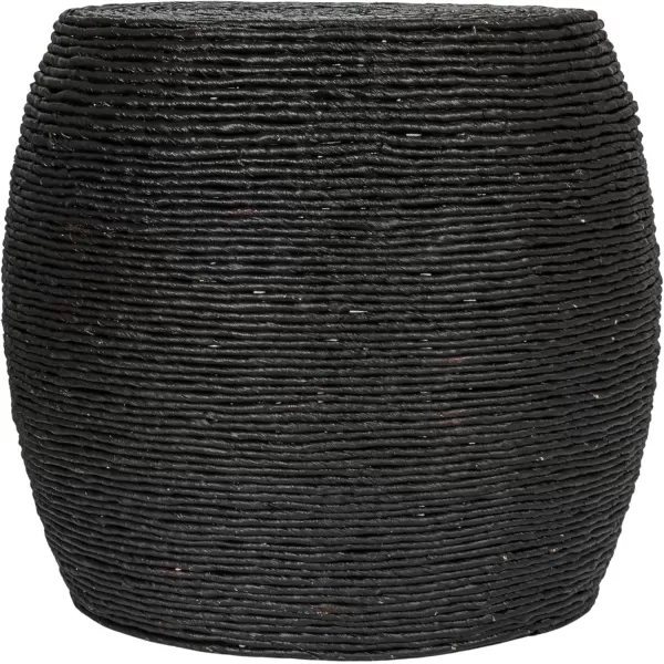 imageCreative CoOp Black Round Handwoven Corn Rope Barrel Coffee TableBlack