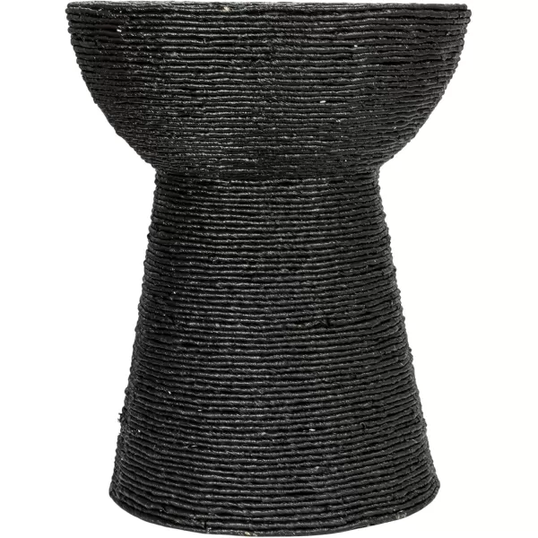 imageCreative CoOp Black Round Handwoven Corn Rope Barrel Coffee TableBlack
