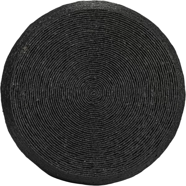imageCreative CoOp Black Round Handwoven Corn Rope Barrel Coffee TableBlack