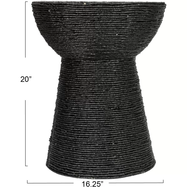 imageCreative CoOp Black Round Handwoven Corn Rope Barrel Coffee TableBlack