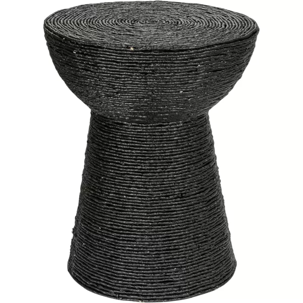 imageCreative CoOp Black Round Handwoven Corn Rope Barrel Coffee TableBlack