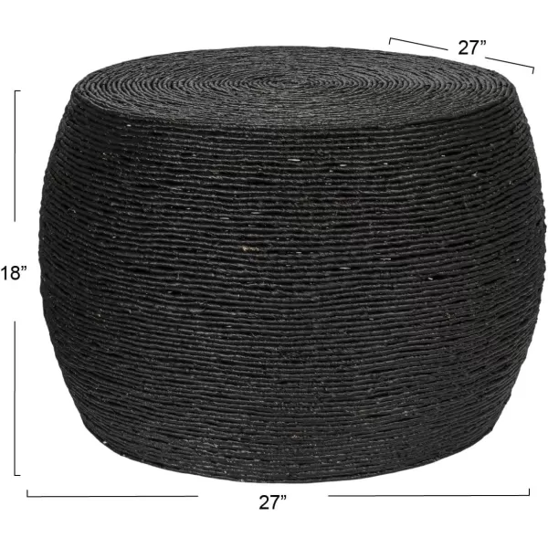 imageCreative CoOp Black Round Handwoven Corn Rope Barrel Coffee TableBlack