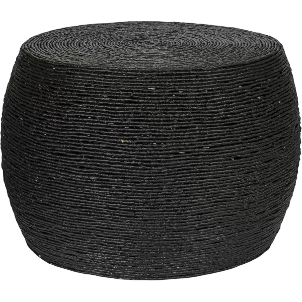 imageCreative CoOp Black Round Handwoven Corn Rope Barrel Coffee TableBlack