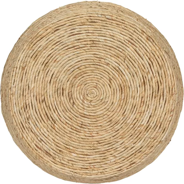 imageCreative CoOp Black Round Handwoven Corn Rope Barrel Coffee TableNatural