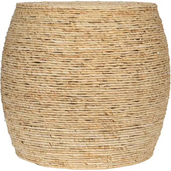 imageCreative CoOp Black Round Handwoven Corn Rope Barrel Coffee TableNatural