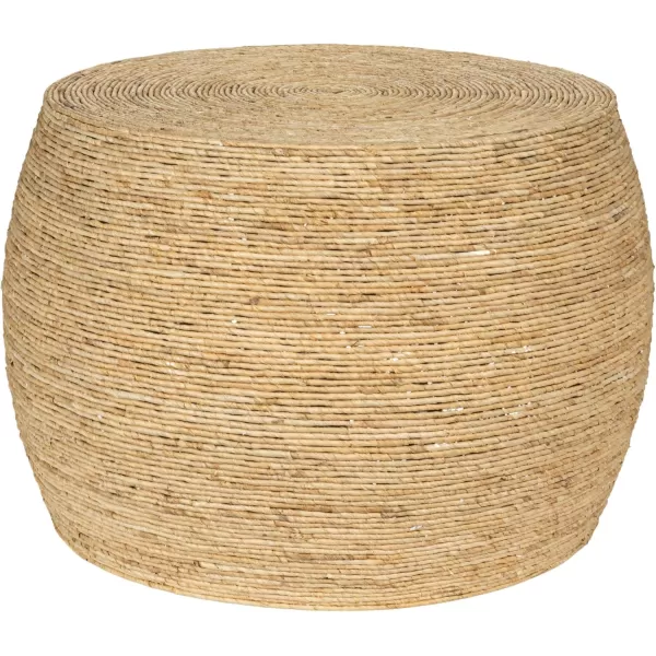 imageCreative CoOp Black Round Handwoven Corn Rope Barrel Coffee TableNatural