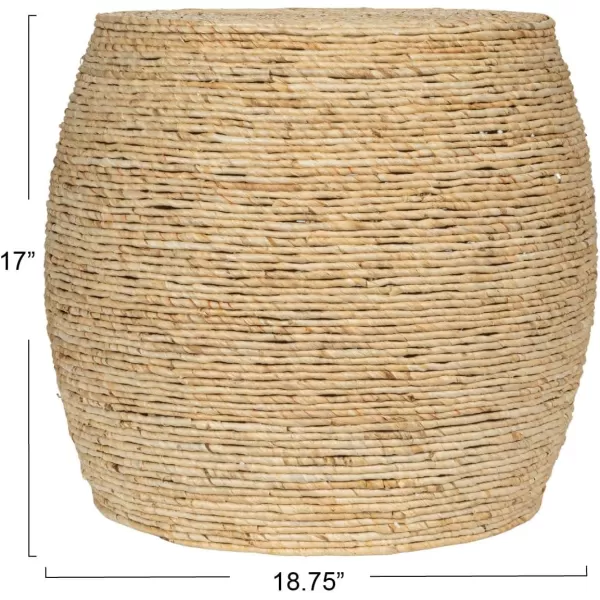 imageCreative CoOp Black Round Handwoven Corn Rope Barrel Coffee TableNatural